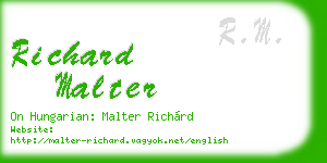 richard malter business card